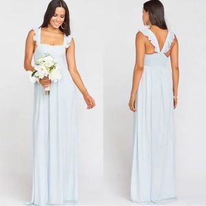 Icy blue bridesmaid dress